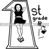 Back to School Kid Student Education Supplies .SVG Cut Files for Silhouette and Cutting