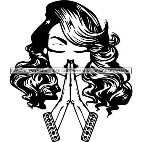 Afro Lola Praying Begging Asking God Lord Faith Strength .SVG Vector Clipart Cutting Files For Silhouette Cricut and More!