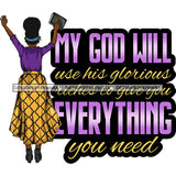 Afro Lola Praying Begging Asking God Lord Faith Strength Quotes .SVG Vector Clipart Cutting Files For Silhouette Cricut and More!