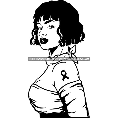 Strong Afro Woman SVG Cancer Survivor Cutting Files For Silhouette Cricut and More