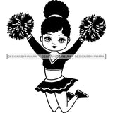 Afro Cheerleader Woman SVG Cutting Files For Silhouette Cricut and More