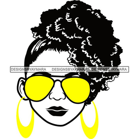 Afro Lola Boss Lady Dope Diva Glamour Wearing Glasses Accesories .SVG Cut Files