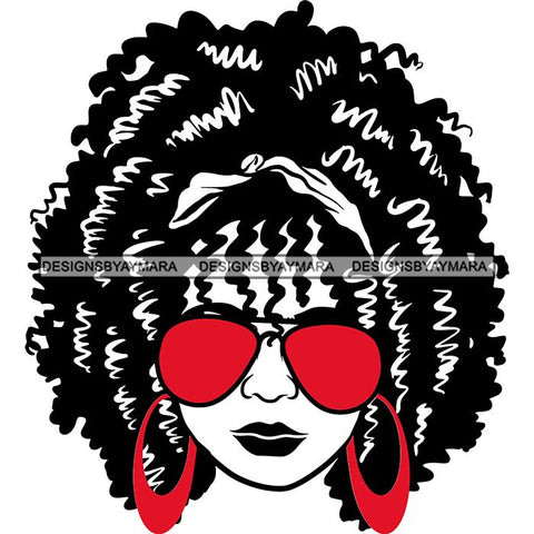Afro Lola Boss Lady Dope Diva Glamour Wearing Glasses Accesories .SVG Cut Files