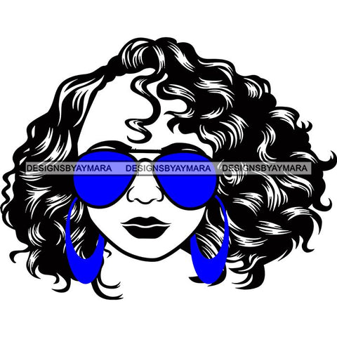 Afro Lola Boss Lady Dope Diva Glamour Wearing Glasses Accesories .SVG Cut Files