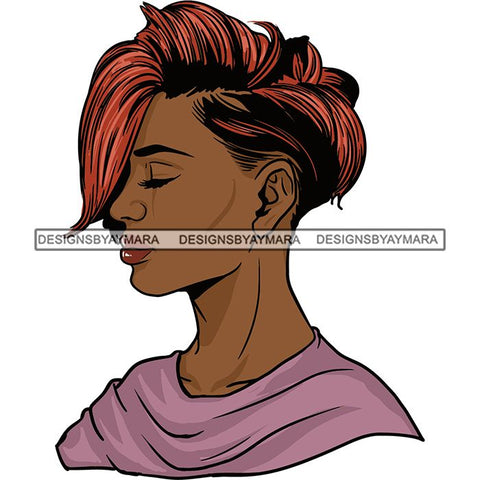 Afro Woman Short Haircut Curly Hairstyle Fashion Makeup Glamour SVG Files For Cutting and More!