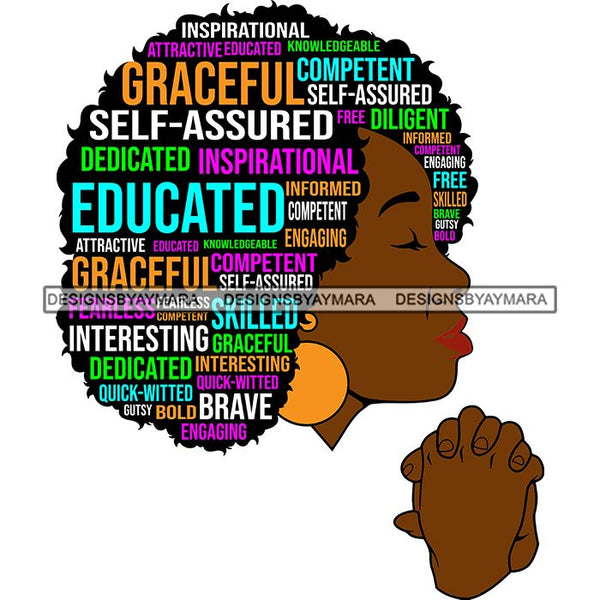 Afro Succesful Woman Hair Quotes Black Lives Matter Proud Roots Nubian Melanin SVG Cut Files