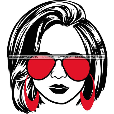 Afro Lola Boss Lady Dope Diva Glamour Wearing Glasses Accesories .SVG Cut Files
