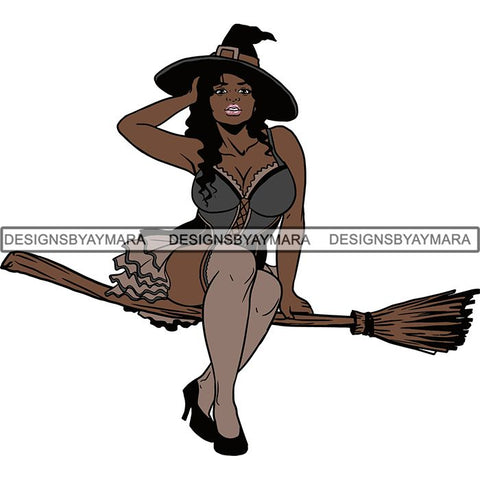Afro Sexy Witches Halloween SVG Cutting Files For Silhouette Cricut and More