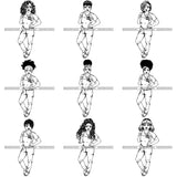 Bundle 9 Afro Lola Nurse Medical Occupation SVG Cutting Files For Cricut Silhouette and More