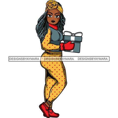 Afro Lola Christmas Winter Pajamas Gift .SVG Cutting Files For Silhouette and Cricut and More!