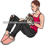 Beautiful Woman Dod Breed Shih Tzu Pet Animal Best Friend Mascot Goddess SVG Cutting Files