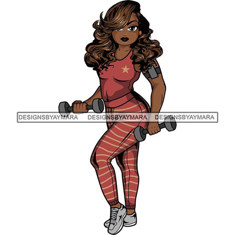 Lola Afro Beautiful Black Proud Woman Working Out .SVG Cutting Files For Silhouette and Cricut and More!