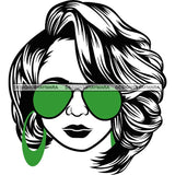 Afro Lola Boss Lady Dope Diva Glamour Wearing Glasses Accesories .SVG Cut Files