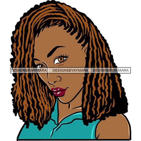 Afro Black Woman Sister-lock Hairstyle Beautiful Diva .SVG Cutting Files For Silhouette Cricut and More!