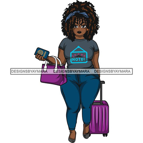 Afro Thick Curvy Lola Trip Vacation Mode Getaway .SVG Cutting Files For Silhouette and Cricut and More!