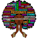 Afro Woman Praying Hair Life Quotes Strong Independent Educated Melanin SVG Cutting Files