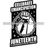 June 19 Juneteenth Emancipation Freedom Holiday African American History  SVG PNG JPG Vector Cutting Files