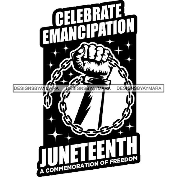 June 19 Juneteenth Emancipation Freedom Holiday African American History  SVG PNG JPG Vector Cutting Files