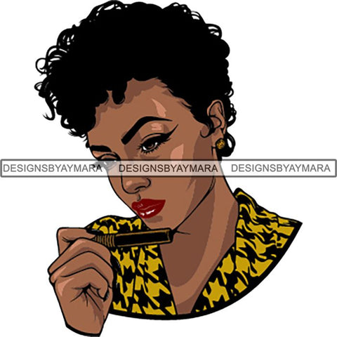 Afro Latin Woman SVG Curly Hairstyle Cutting Files For Silhouette Cricut and More