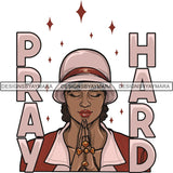 Afro Woman Praying God Lord Faith SVG Cutting Files For Silhouette Cricut and More