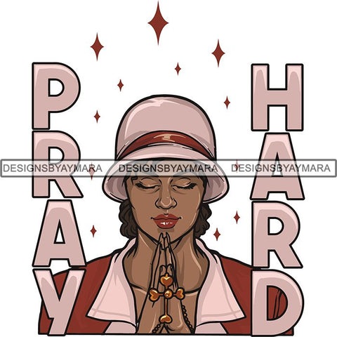 Afro Woman Praying God Lord Faith SVG Cutting Files For Silhouette Cricut and More