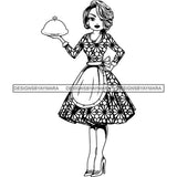 Afro Chef Lola Cooker Cooking Culinary Profession .SVG Clipart Vector Cutting Files For Circuit Silhouette Cricut and More!