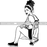 Beautiful Woman Turban Head Wrap Hairstyle SVG Files For Cutting and More!