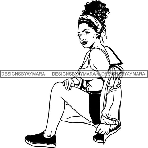 Beautiful Woman Turban Head Wrap Hairstyle SVG Files For Cutting and More!