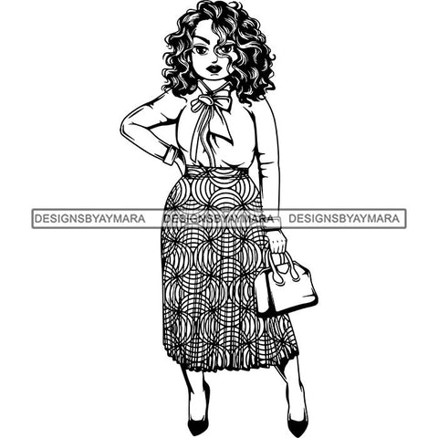 Afro Classy Lola Elegance Glamour Church Lady .SVG Clipart Vector Cutting Files For Circuit Silhouette Cricut and More!