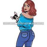 Beautiful Woman Dod Breed Chihuahua Pet Animal Best Friend Mascot Goddess SVG Cutting Files