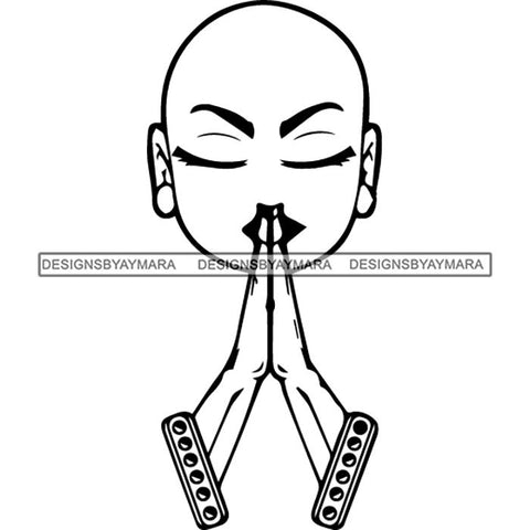 Afro Lola Praying Begging Asking God Lord Faith Strength .SVG Vector Clipart Cutting Files For Silhouette Cricut and More!