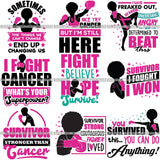 Bundle 9 Strong Afro Woman SVG Cancer Survivor Cutting Files For Silhouette Cricut and More