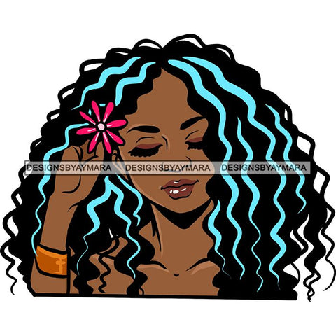 Ebony Afro Woman Nubian Melanin Brown Skin Makeup Model Glasses Accesories SVG Cut Files