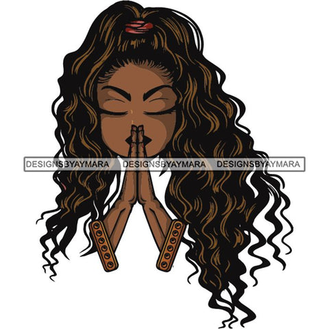Afro Lola Praying Begging Asking God Lord Faith Strength .SVG Vector Clipart Cutting Files For Silhouette Cricut and More!