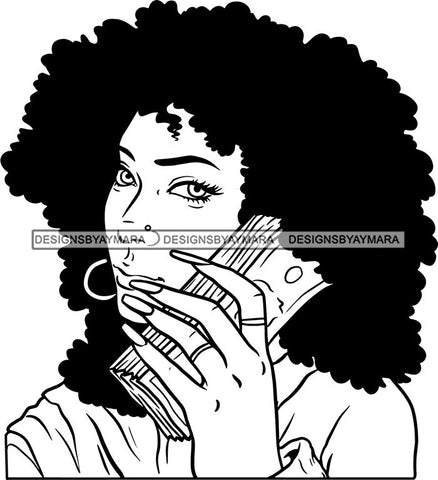 Ghetto Woman Face American Gangster Urban Swag Hip Hop Girl .SVG Cutting Files For Silhouette Cricut and More!