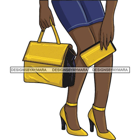 Purse Bag Shoes High Heels Glamour Luxury Fashion Shine SVG Clipart Vector Cutting Files