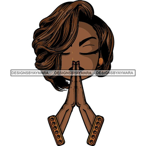 Afro Lola Praying Begging Asking God Lord Faith Strength .SVG Vector Clipart Cutting Files For Silhouette Cricut and More!