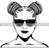 Afro Woman Braids Dreads Dreadlocks Hairstyle SVG Cut Files For Silhouette and Cricut