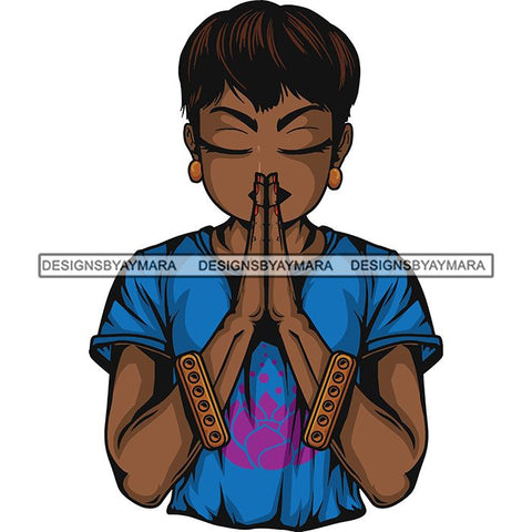 Afro Lola Praying God Lord Prayers In God We Trust .SVG Clipart Cutting Files For Silhouette and Cricut and More!