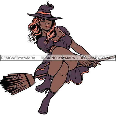 Afro Sexy Witches Halloween SVG Cutting Files For Silhouette Cricut and More