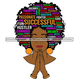 Afro Succesful Woman Hair Quotes Black Lives Matter Proud Roots Nubian Melanin SVG Cut Files