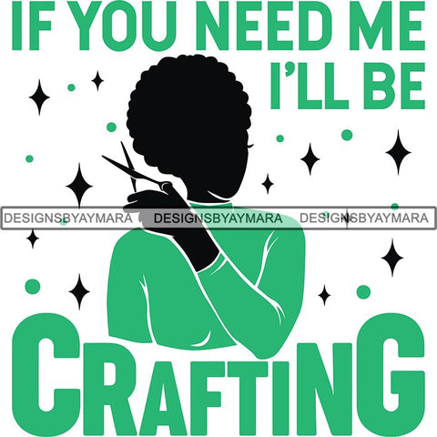 Afro Craft Lady SVG Cutting Files For Silhouette Cricut and More
