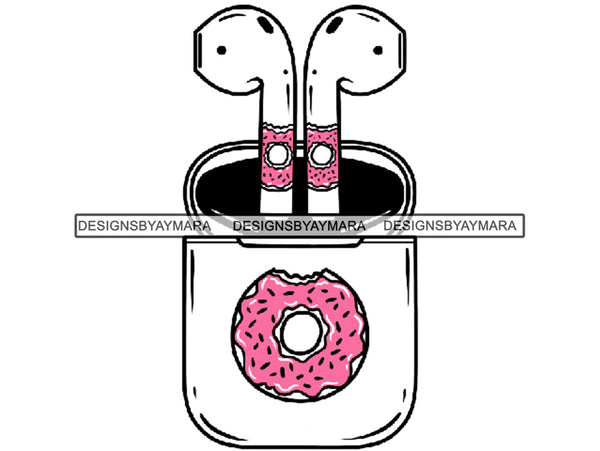 Air pods Airtight Box Electronics Headphones In-ear Intelligent Mobile Phone Wireless Technology .SVG .EPS .PNG Vector Clipart Digital Download