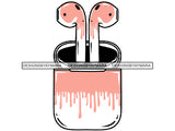 Air pods Airtight Box Electronics Headphones In-ear Intelligent Mobile Phone Wireless Technology .SVG .EPS .PNG Vector Clipart Digital Download