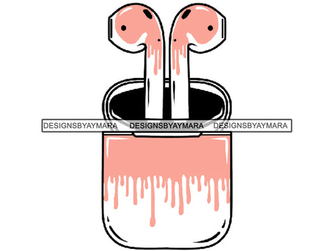 Air pods Airtight Box Electronics Headphones In-ear Intelligent Mobile Phone Wireless Technology .SVG .EPS .PNG Vector Clipart Digital Download