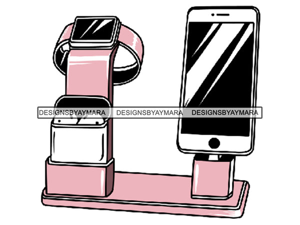 Air pods Airtight Box Electronics Headphones In-ear Intelligent Mobile Phone Wireless Technology .SVG .EPS .PNG Vector Clipart Digital Download