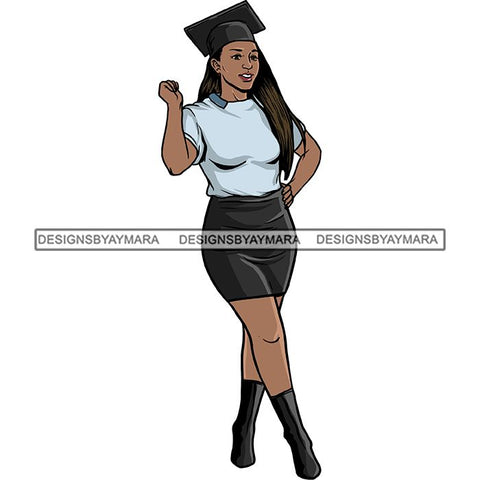 Graduation Achievement Hard Work Diploma Success Robe Cap Certificate College SVG Cutting Files
