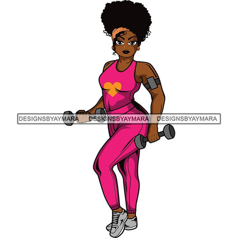 Lola Afro Beautiful Black Proud Woman Working Out .SVG Cutting Files For Silhouette and Cricut and More!