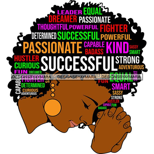 Afro Succesful Woman Hair Quotes Black Lives Matter Proud Roots Nubian Melanin SVG Cut Files