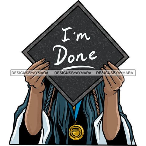 Graduation Achievement Hard Work Diploma Success Robe Cap Certificate College SVG Cutting Files